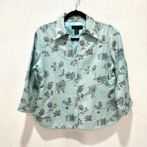 Silk Land Light Blue Silk Shirt L